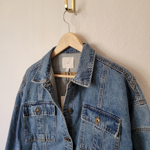 A LOVE A Oversized Cropped Jean Jacket - Picture 3 of 9